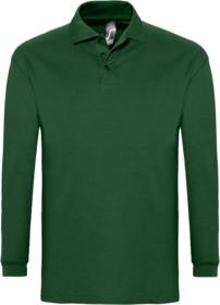 Рубашка поло мужская с длинным рукавом WINTER II 210 темно-зеленая