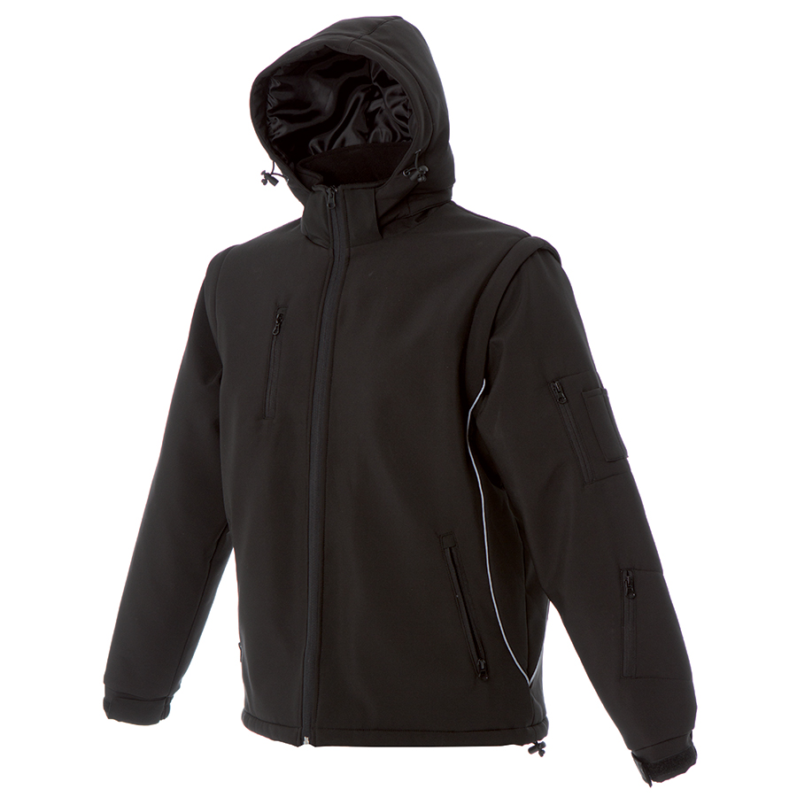 Куртка мужская софтшелл "Locarno", черный_S, 96% полиэстер, 4% эластан; подкладка: 100% полиэстер