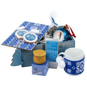 Подарочный новогодний набор «Праздничное чаепитие», синий