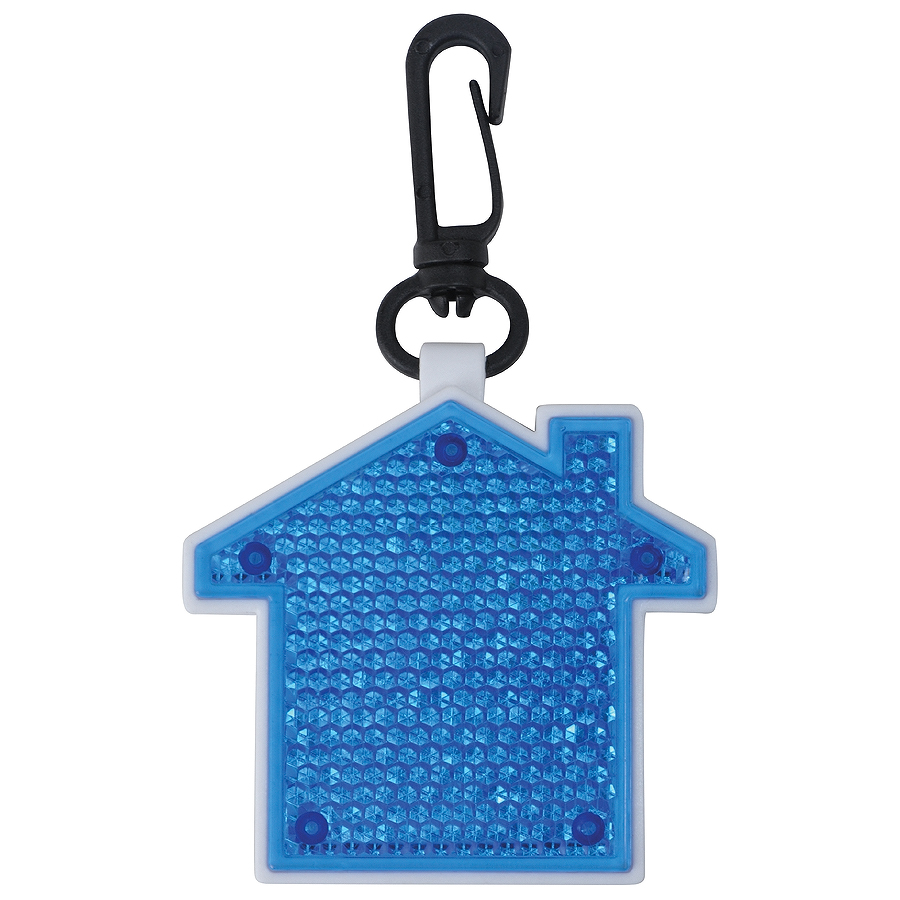 Светоотражатель с фонариком на карабине "Дом", синий, 5,2х5,5х1,1см, пластик