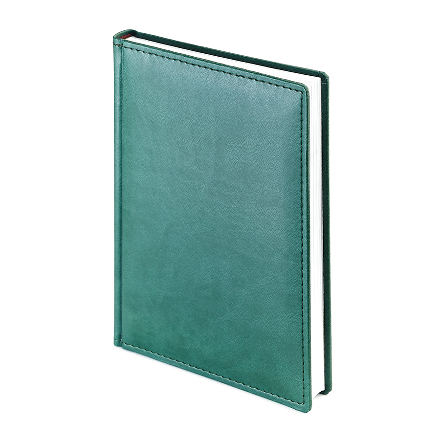 Ежедневник датированный Velvet, А5+, зеленый, белый блок, без обреза