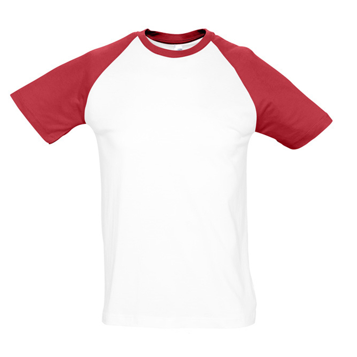 Футболка "Funky", белый с красным_XL, 100% х/б, 150 г/м2