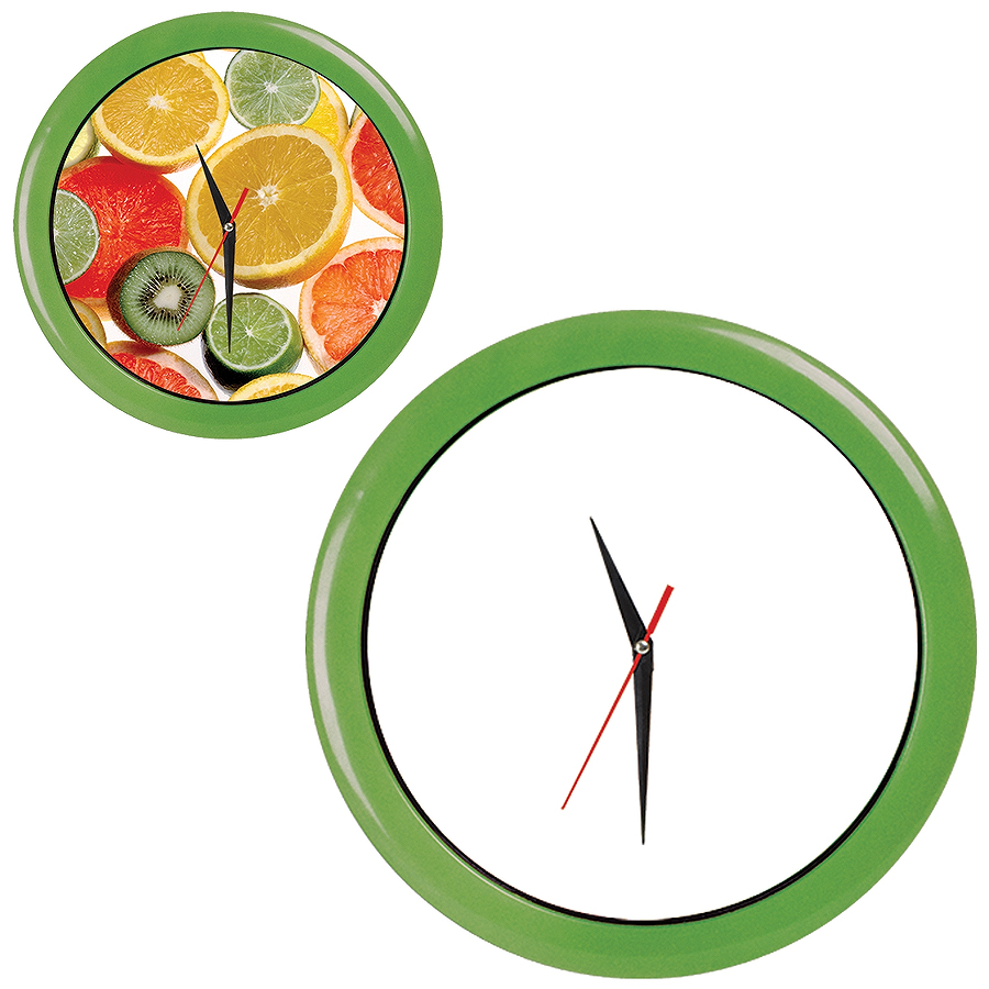 Часы настенные "ПРОМО" разборные ; зеленый яркий,  D28,5 см; пластик/стекло 