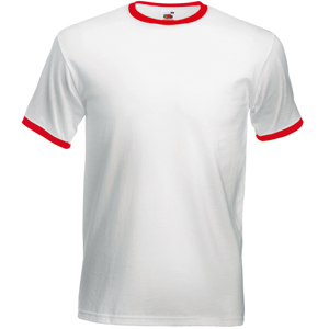 Футболка "Ringer T", белый с красным_M, 100% х/б, 160 г/м2