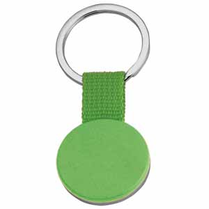 Брелок "Круг" зеленый; 6,5х3 см; металл, пластик, текстиль