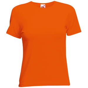 Футболка "Lady-Fit Crew Neck T", оранжевый_M, 95% х/б, 5% эластан, 210 г/м2