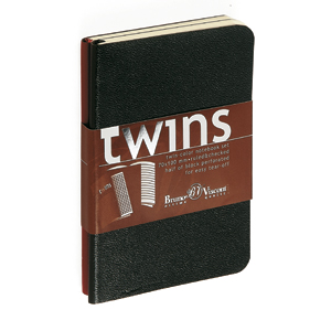 Набор блокнотов Twins (2 шт, красный+черный), А5, бежевый блок, без обреза, ляссе, 40 листов