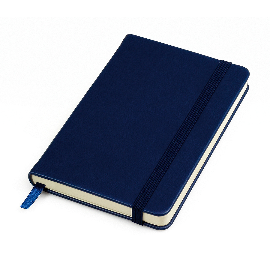 Бизнес-блокнот "Casual", 115 × 160 мм,  синий,  твердая обложка, резинка 7 мм, блок-клетка