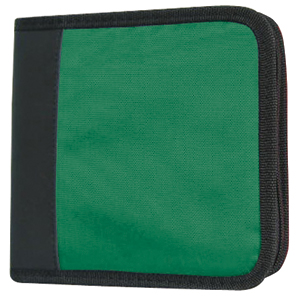 CD-холдер для 12 дисков; зеленый; 15,5х15х3,3 см; текстиль