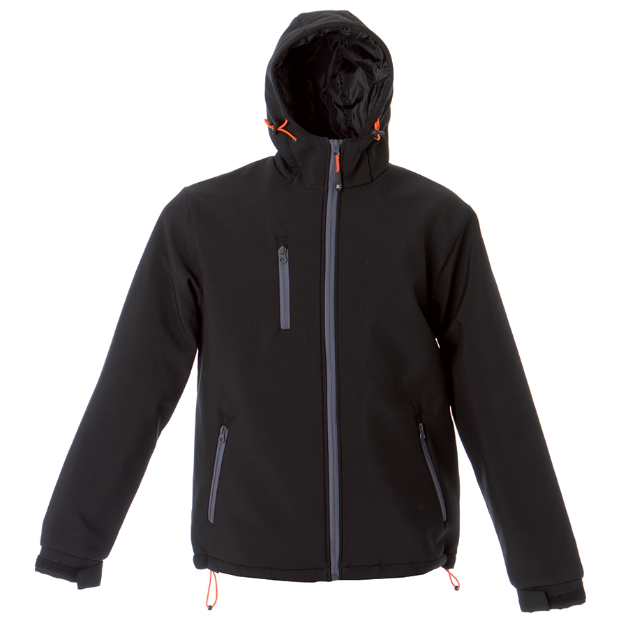 Куртка мужская софтшелл "Davos", черный_M, 96% полиэстер, 4% эластан; подкладка: 100% полиэстер
