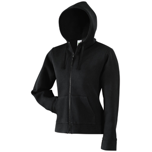 Толстовка "Lady-Fit Hooded Sweat Jacket", черный_XS, 75% х/б, 25% п/э, 280 г/м2