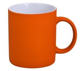 Кружка Promo c прорезиненным покрытием, оранжевая