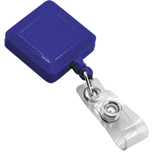 Держатель для бейджа, магнитной карты; синий; 3,2х3,2х0,8 см, длина шнура 90 см; пластик