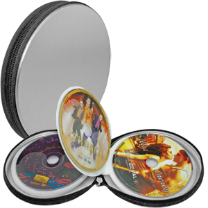 CD-холдер для 24 дисков; серебристый; D=15,3 см; H=2,7 см; металл