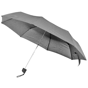 Зонт складной, механический, с пластиковой ручкой; серый; D=103 cм; нейлон