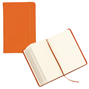 Блокнот для записей;оранжевый; 9,5х14,5х1,6 см.; искусственная кожа