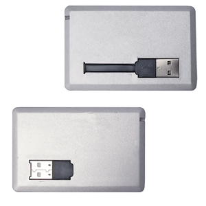 USB flash-карта "Кредитка" (4Gb); серебристый; 8,6х5,4х0,5 см; пластик