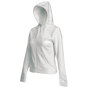Толстовка "Lady-Fit Hooded Sweat Jacket", белый_L, 75% х/б, 25% п/э, 280 г/м2
