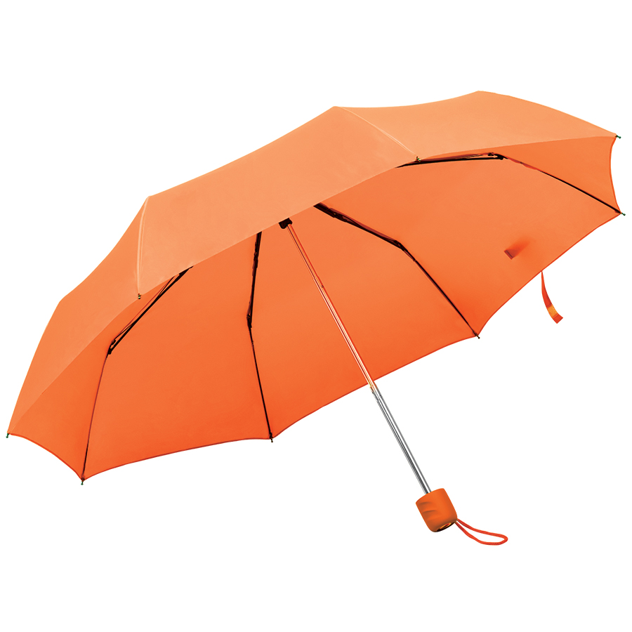 Зонт складной "Foldi", механический, пластиковая ручка, оранжевый