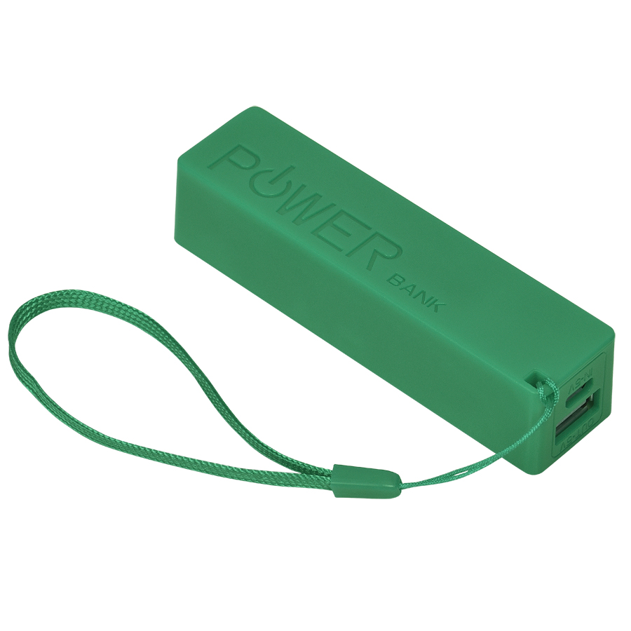 Универсальное зарядное устройство "Keox" (2000mAh), зеленый, 9,7х2,6х2,3 см,пластик
