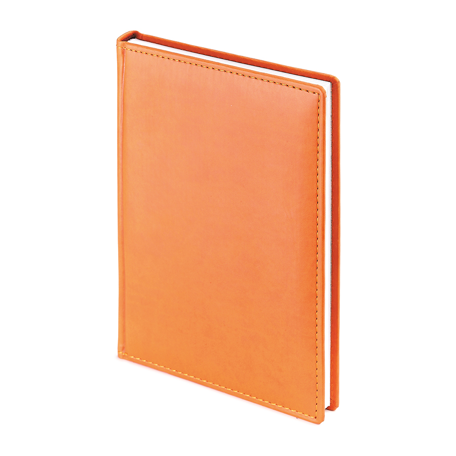 Ежедневник датированный Velvet, А5+, оранжевый, белый блок, без обреза