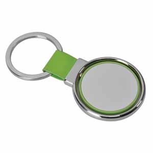 Брелок "Круг вращения " зеленый; 8х4 см; металл, искусственная кожа, пластик