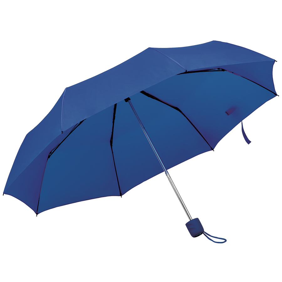 Зонт складной "Foldi", механический, пластиковая ручка, темно-синий,