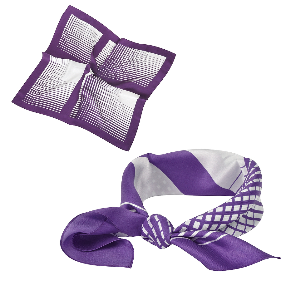 Платок "Ufficio", шелк 100%, фиолетовый, 53x53 см