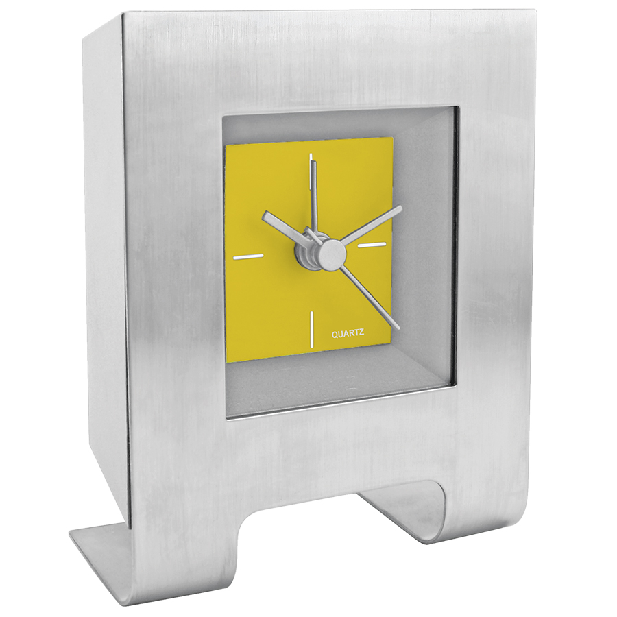 Часы настольные "Дизайн"; желтый; 8,5х4,5х11 см; металл, пластик