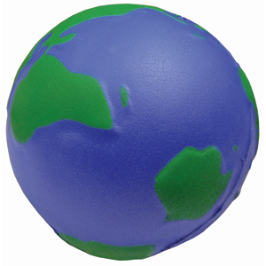 Антистресс "Земной шар"; D=6,5 см; вспененный каучук