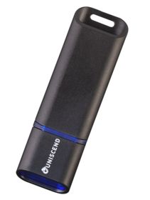 Флешка Uniscend Slalom 3.0, черная с синим, 16 Гб
