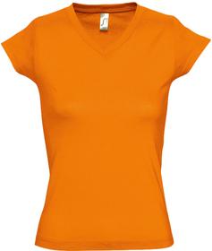 Футболка женская c V-образным вырезом MOON 150, оранжевая