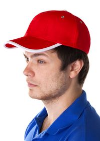 Бейсболка Unit Trendy, красная с белым