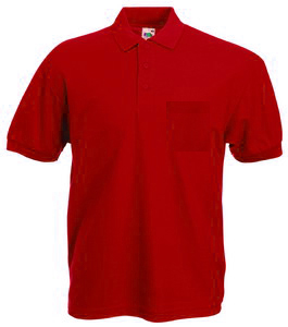 Поло "65/35 Pocket Polo", красный_L, 65% п/э, 35% х/б, 180 г/м2