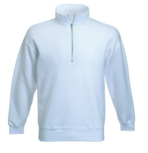 Толстовка "Zip Neck Sweat", белый_2XL, 70% х/б, 30% п/э, 280 г/м2