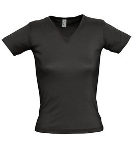 Футболка женская LADY 220 с V-обр. вырезом, черная