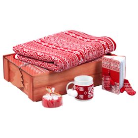 Подарочный новогодний набор «Уютный зимний вечер», красный