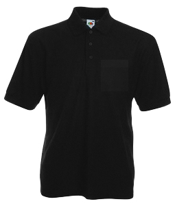 Поло "65/35 Pocket Polo", черный_S, 65% п/э, 35% х/б, 180 г/м2