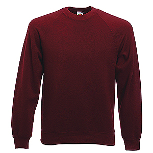 Толстовка "Raglan Sweat", бордовый_2XL, 70% х/б, 30% п/э, 280 г/м2