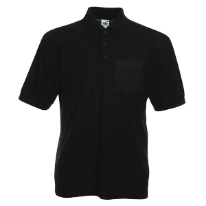Поло "65/35 Pocket Polo", черный_XL, 65% п/э, 35% х/б, 180 г/м2