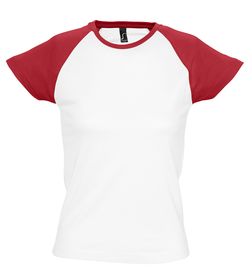 Футболка женская MILKY 150, белая с красным