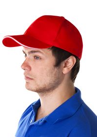 Бейсболка Unit Generic, красная с белым кантом