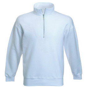 Толстовка "Zip Neck Sweat", белый_L, 70% х/б, 30% п/э, 280 г/м2